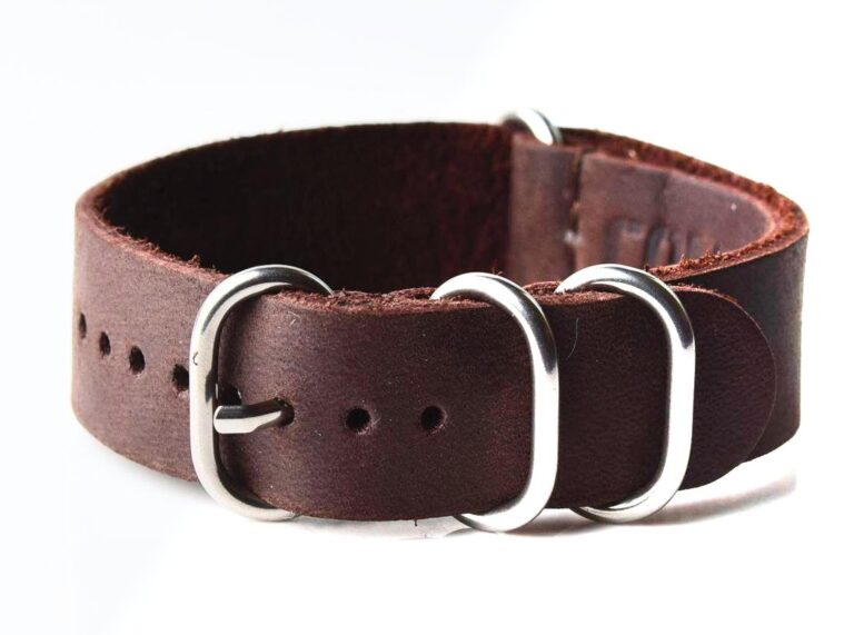 NATO COMMANDER® genuine leather strap - dark brown