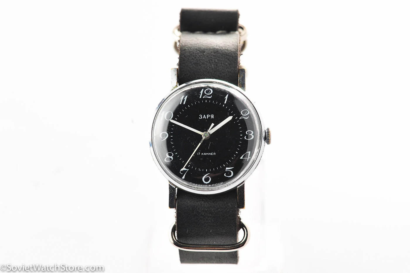 Zarya mechanical watch + genuine leather NATO strap!