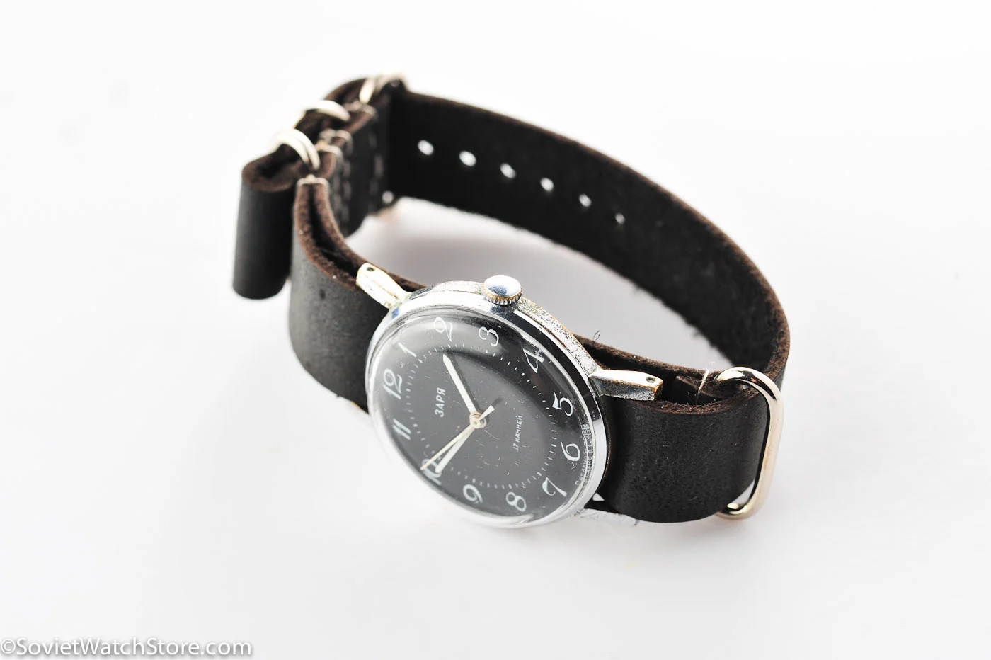 Zarya mechanical watch + genuine leather NATO strap!