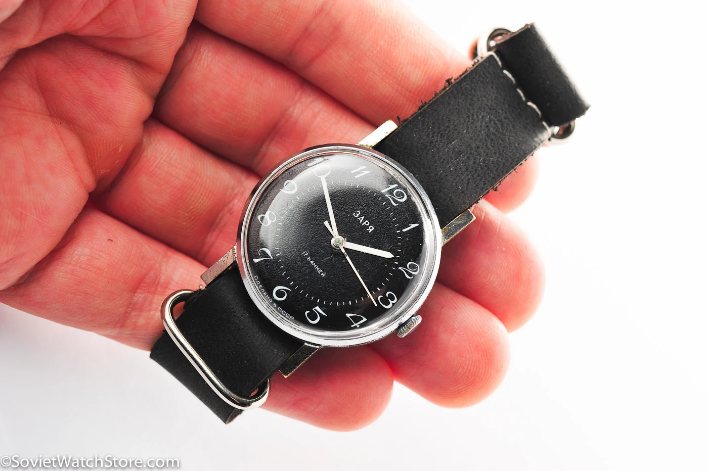 watch Заря Zarya black 2029-9 soviet watch Заря Zarya black NATO strap