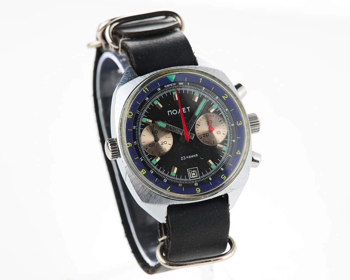 Poljot Chronograph 3133 mechanical watch + NATO strap!