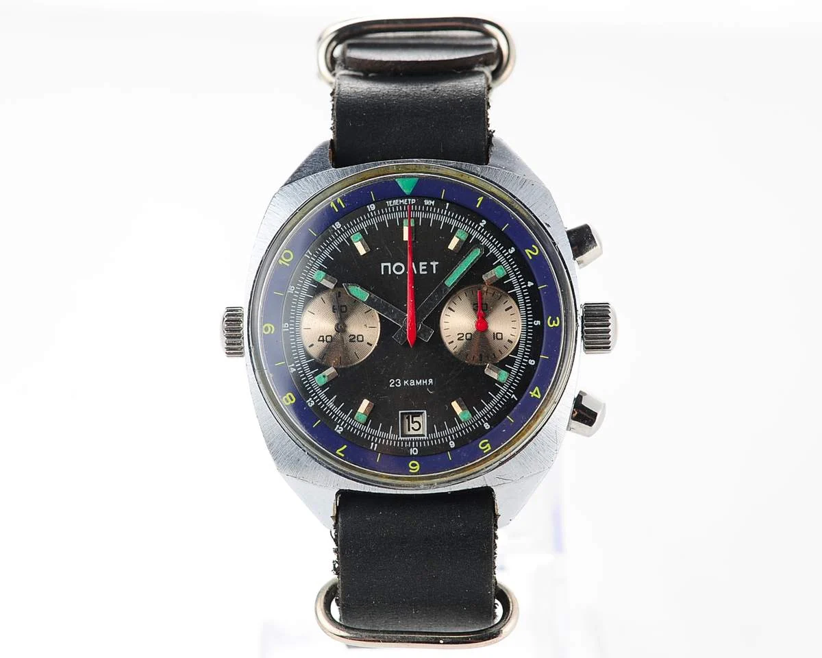 Poljot Chronograph 3133 mechanical watch + NATO strap!