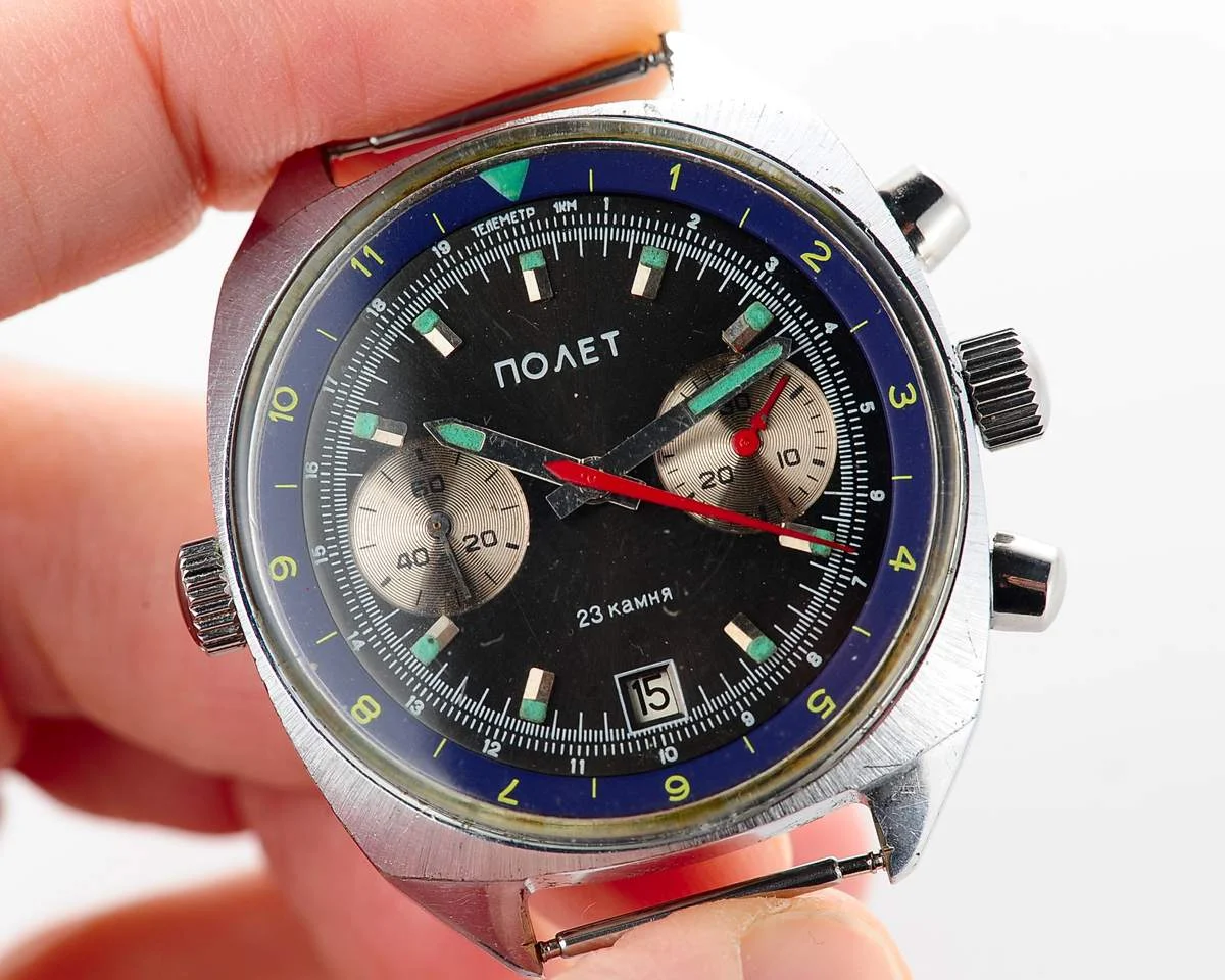 Poljot Chronograph 3133 mechanical watch + NATO strap!