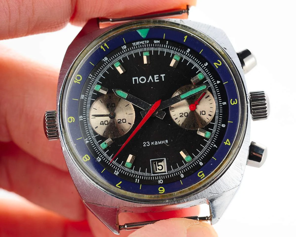 Poljot Chronograph 3133 mechanical watch + NATO strap!