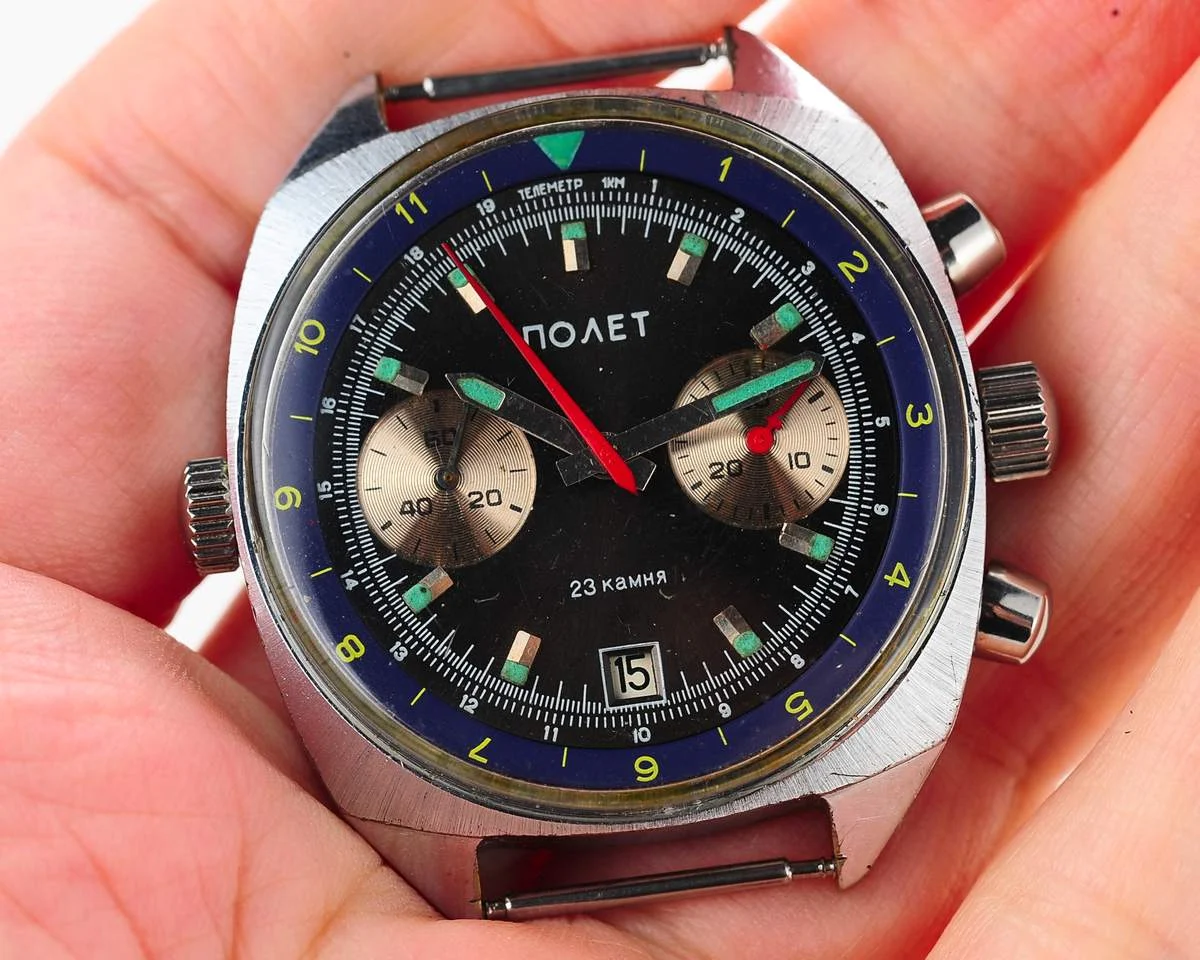 Poljot Chronograph 3133 mechanical watch + NATO strap!