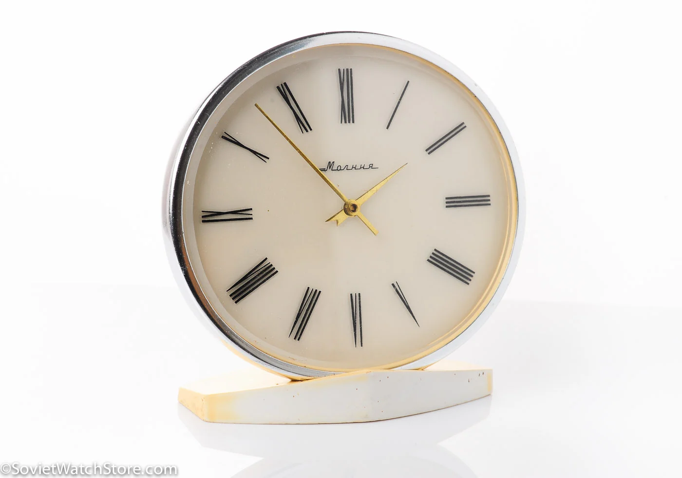Molnija vintage mechanical table clock