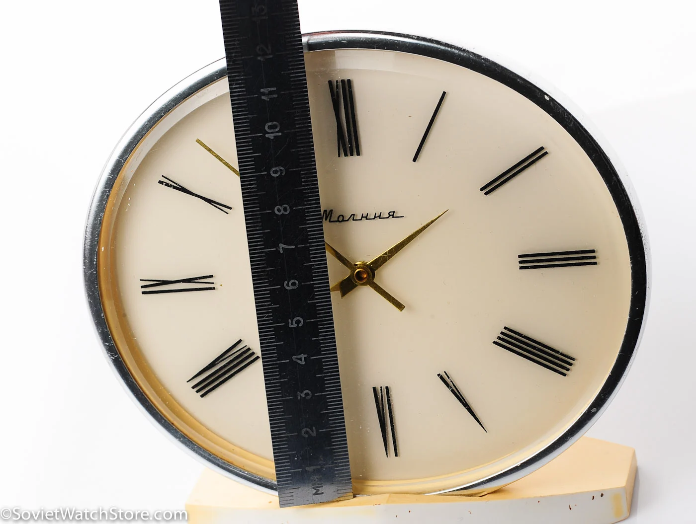Molnija vintage mechanical table clock