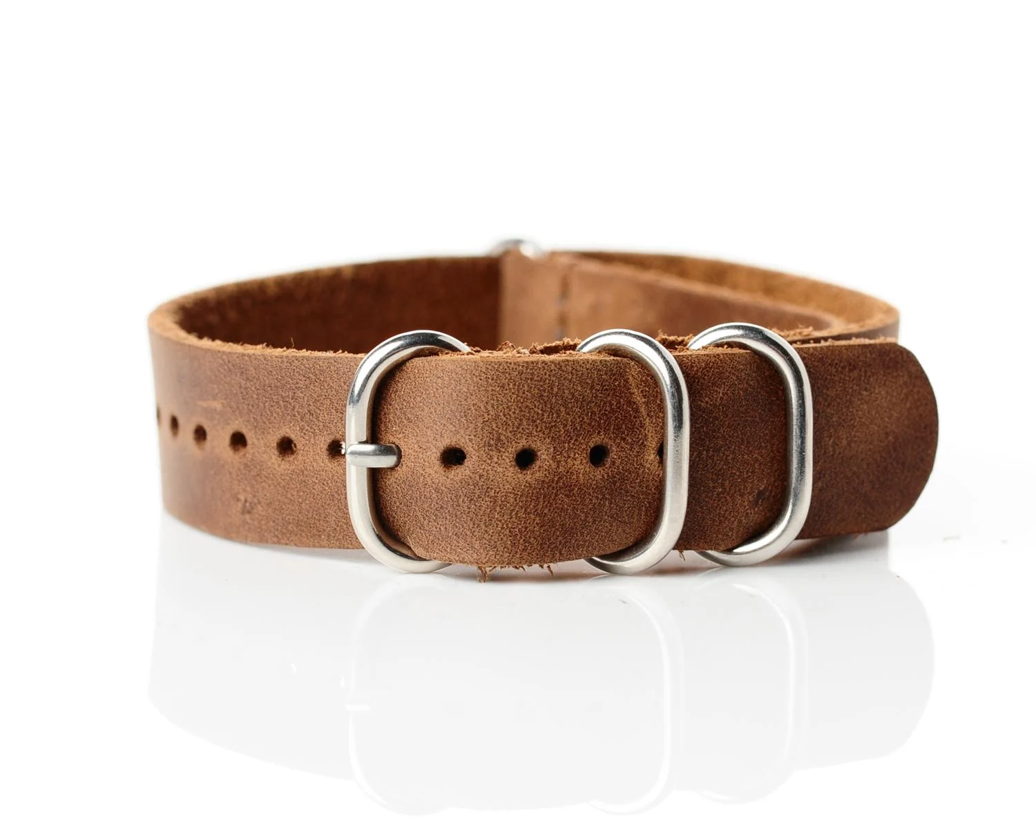 NATO Commander® genuine leather strap - light brown