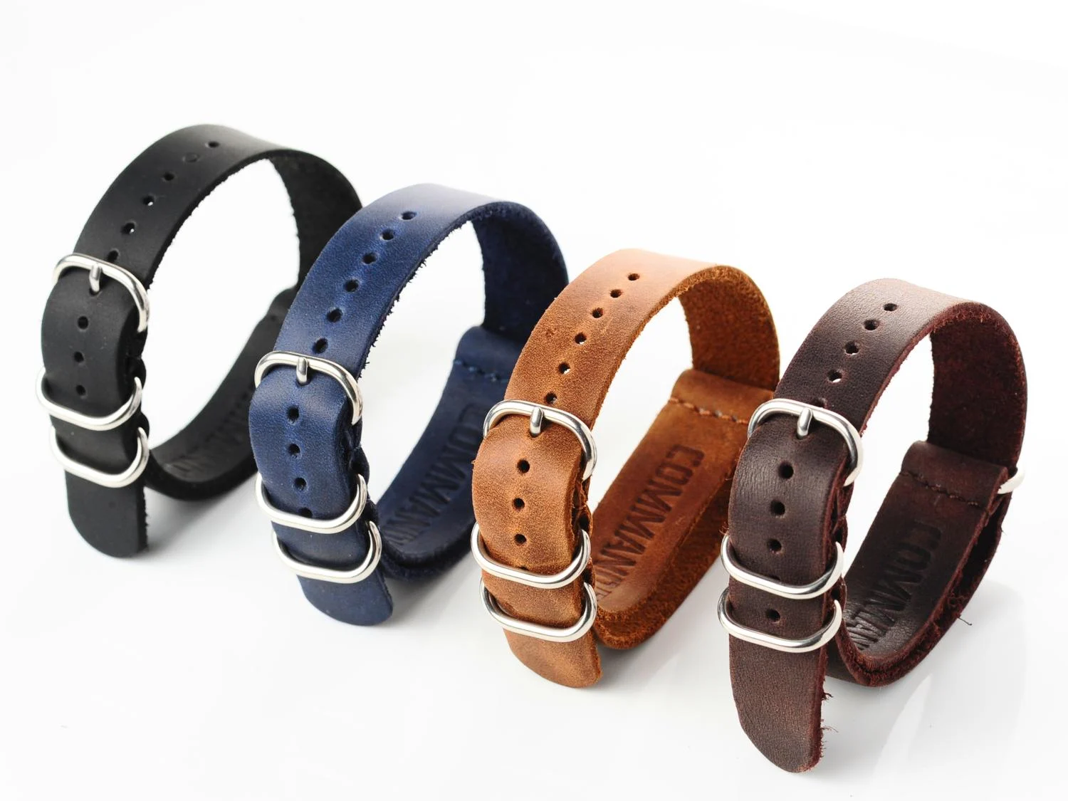 NATO Commander® genuine leather strap - dark brown