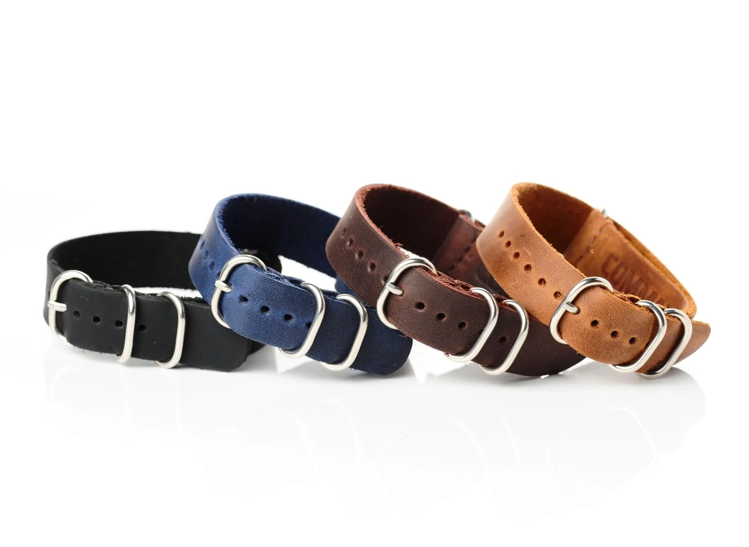 NATO Commander® genuine leather strap - dark brown