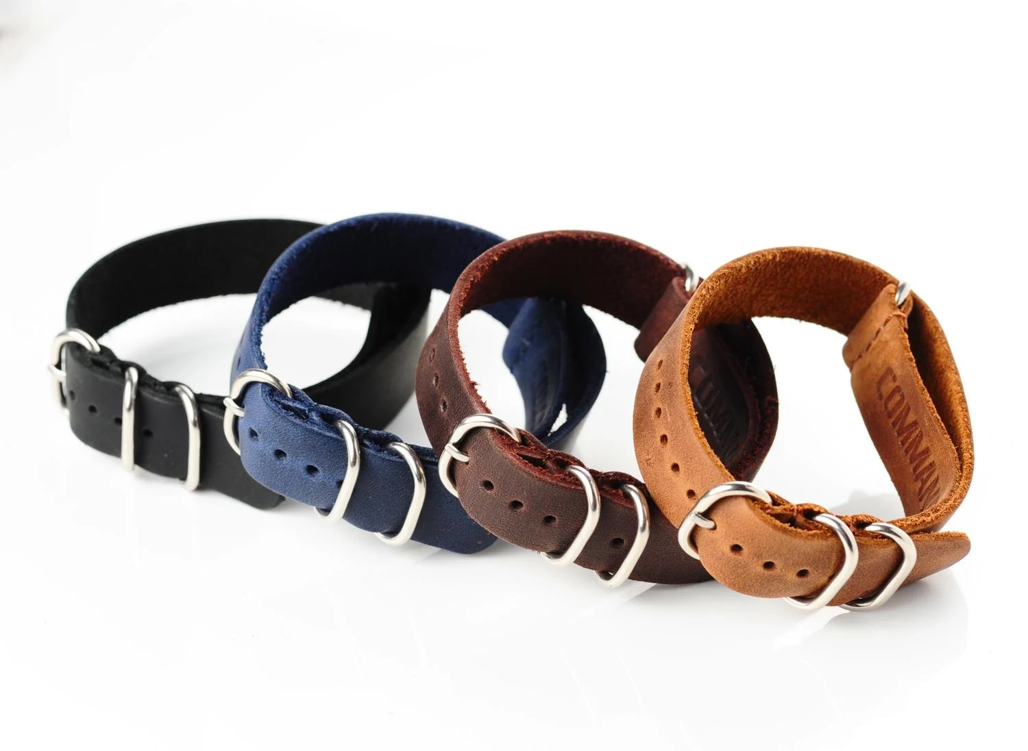 NATO Commander® genuine leather strap - dark brown