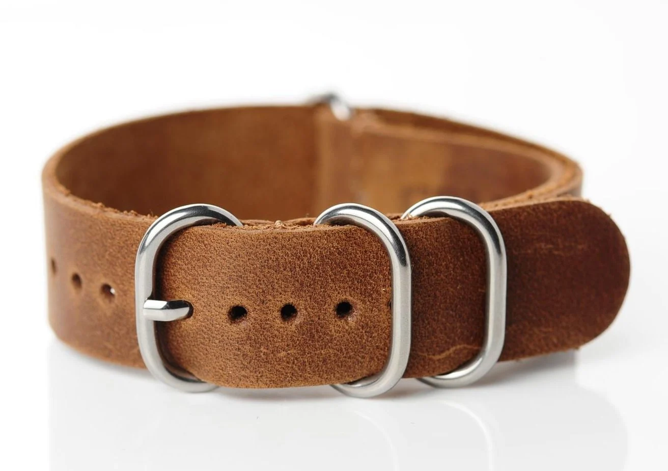 NATO Commander® genuine leather strap - light brown