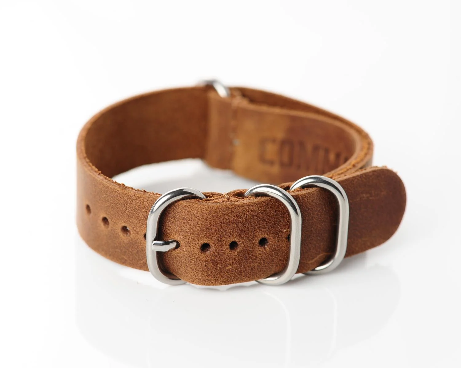 NATO Commander® genuine leather strap - light brown