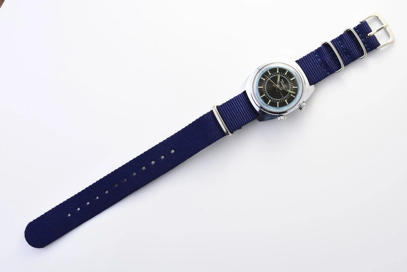 Poljot mechanical watch with alarm clock + NATO nylon strap!