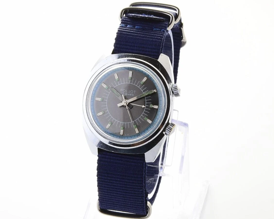 Poljot mechanical watch with alarm clock + NATO nylon strap!