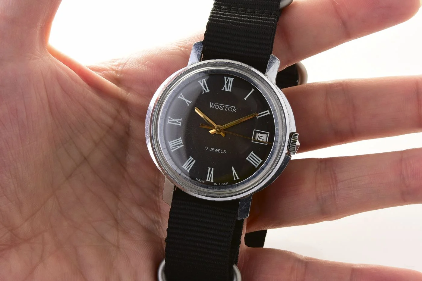 Soviet Vostok mechanical wristwatch - with anniversary back!