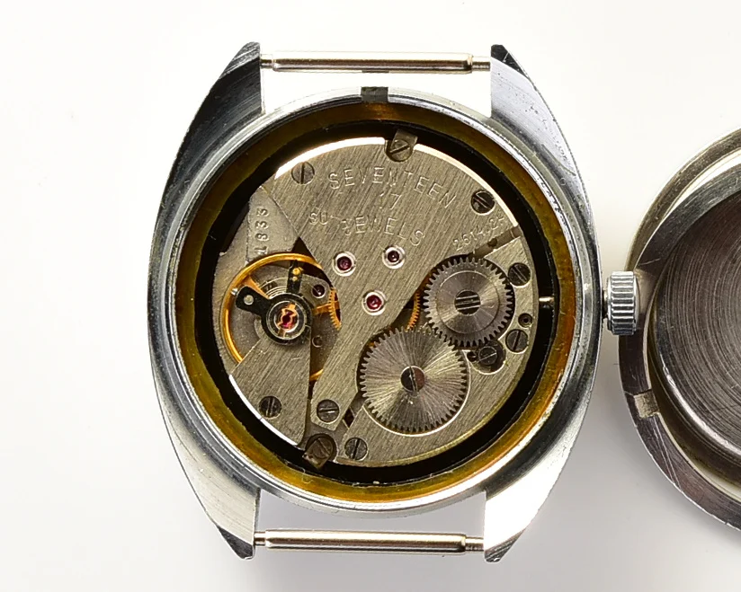 Soviet Poljot mechanical wrist watch with vintage stainless steel bracelet
