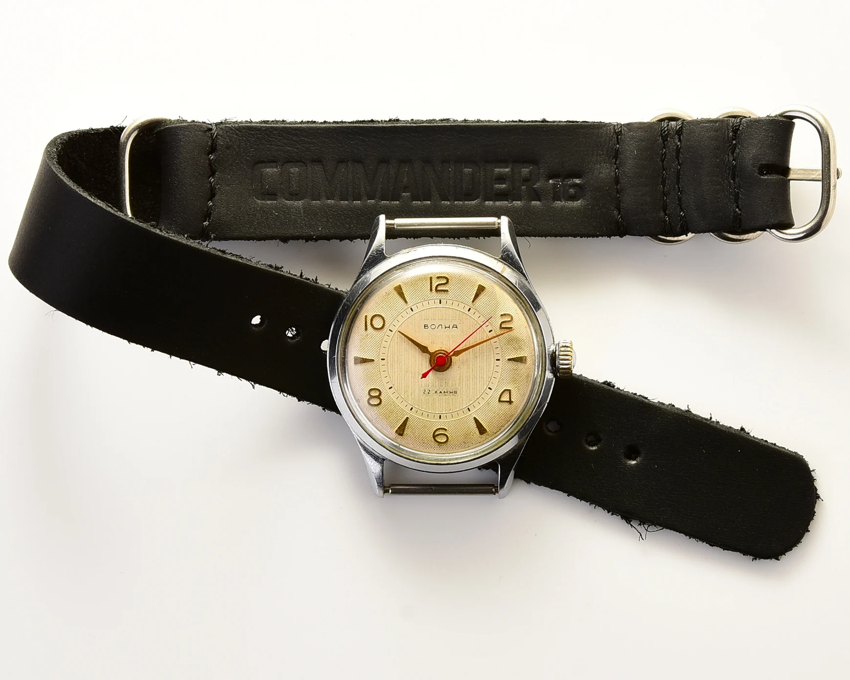 Volna vintage mechanical watch with NATO handmade genuine leather strap
