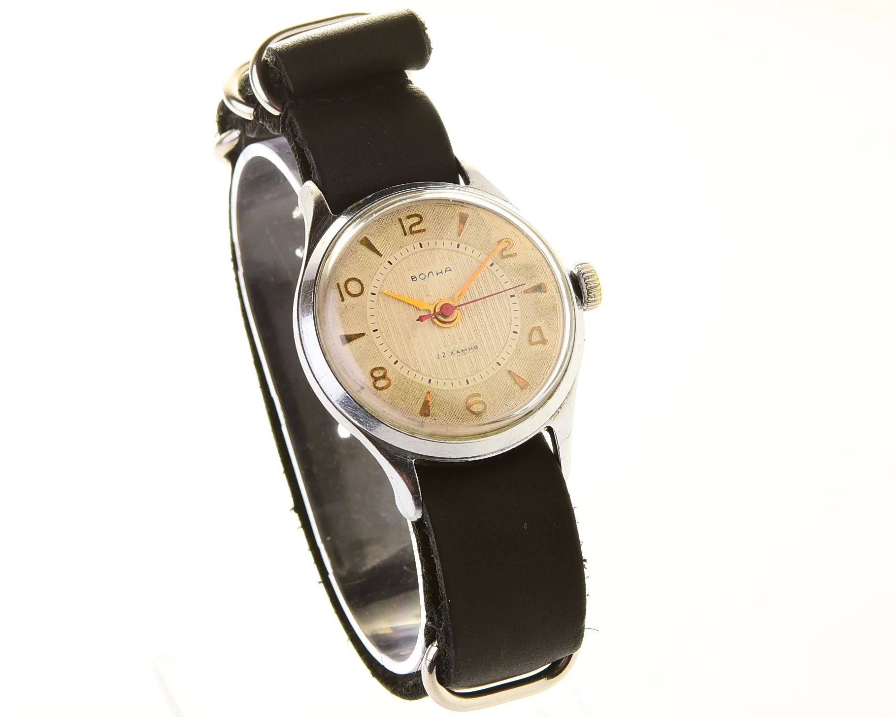 Volna vintage mechanical watch with NATO handmade genuine leather strap