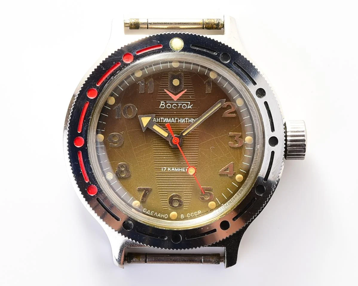 Vostok Amphibia mechanical watch + genuine leather NATO strap!