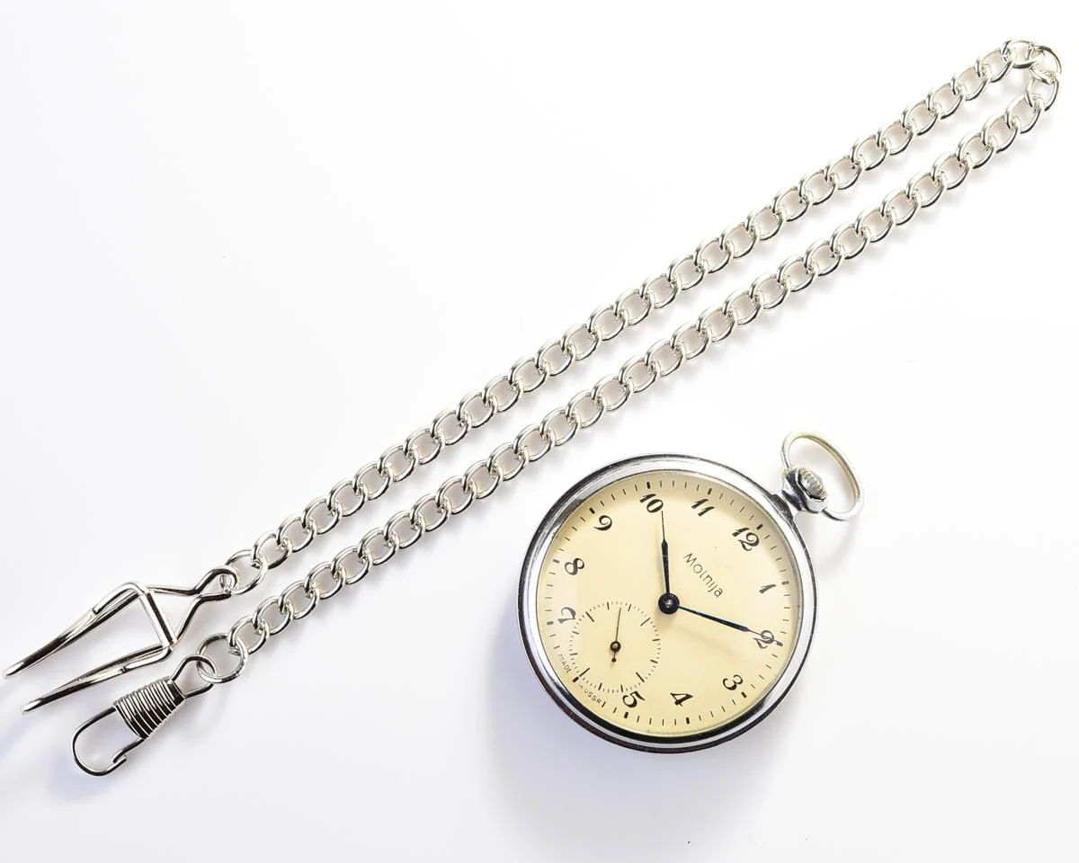 Molnija open face vintage Soviet pocket watch