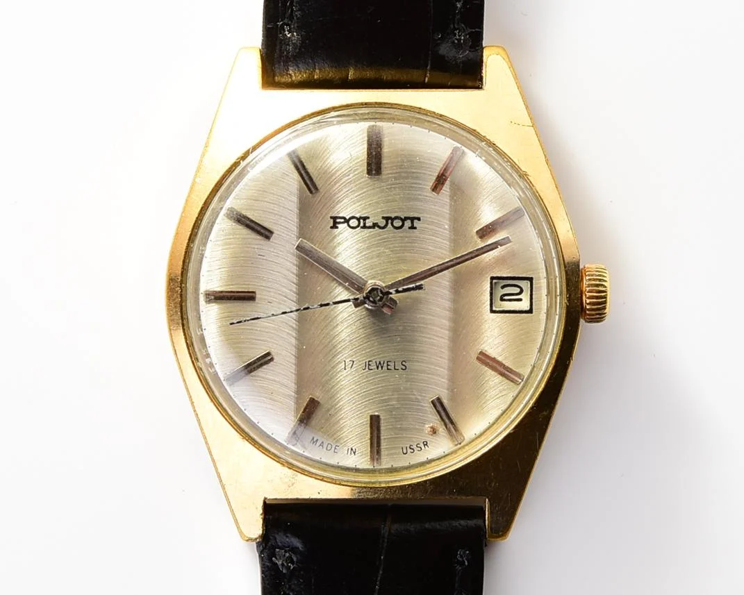 Vintage Poljot mechanical watch, gold-plated AU10