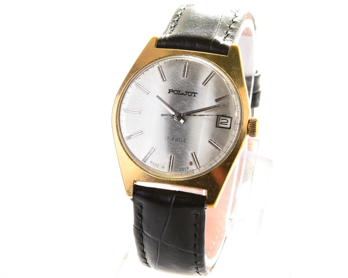 Vintage Poljot mechanical watch, gold-plated AU10