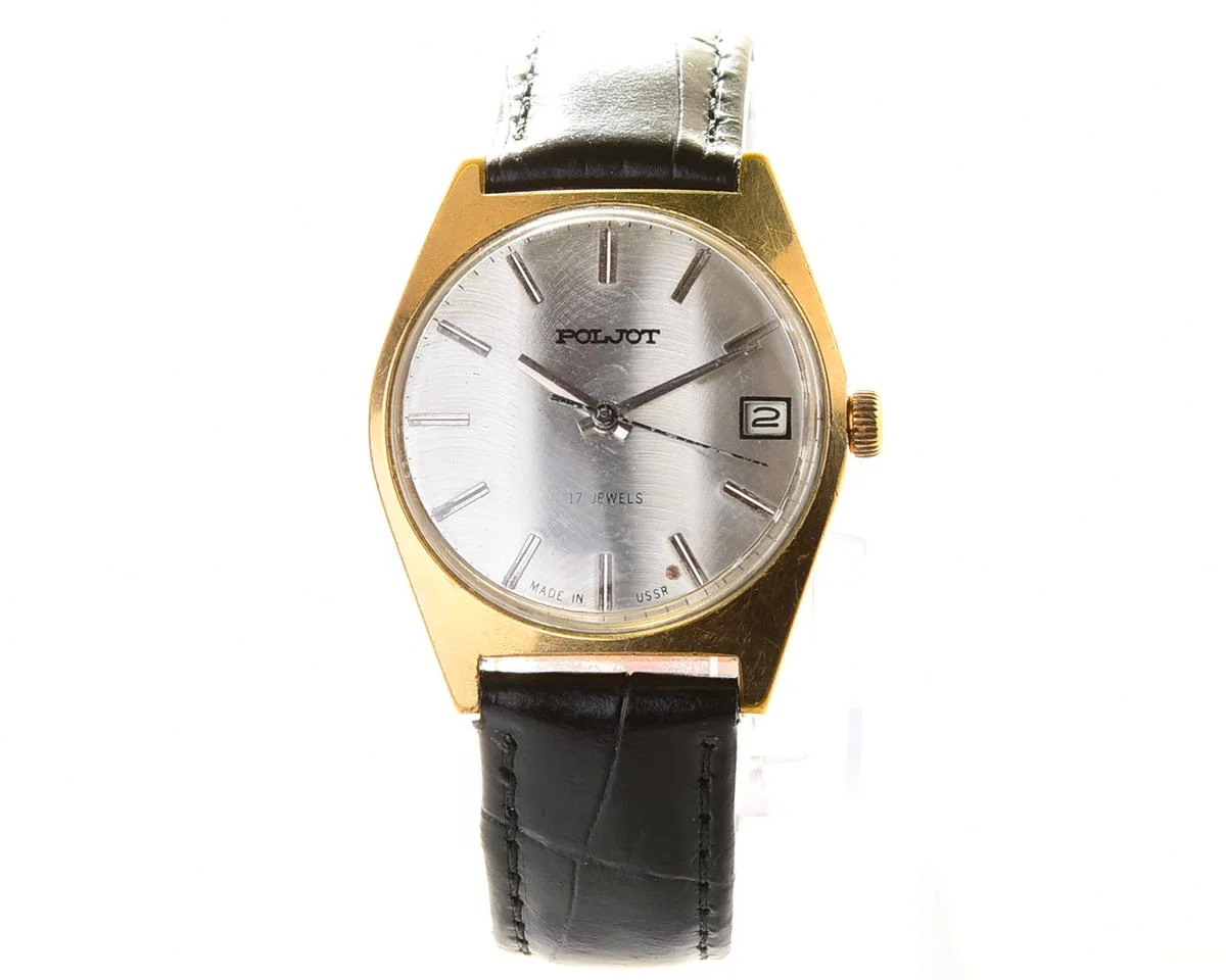 Vintage Poljot mechanical watch, gold-plated AU10