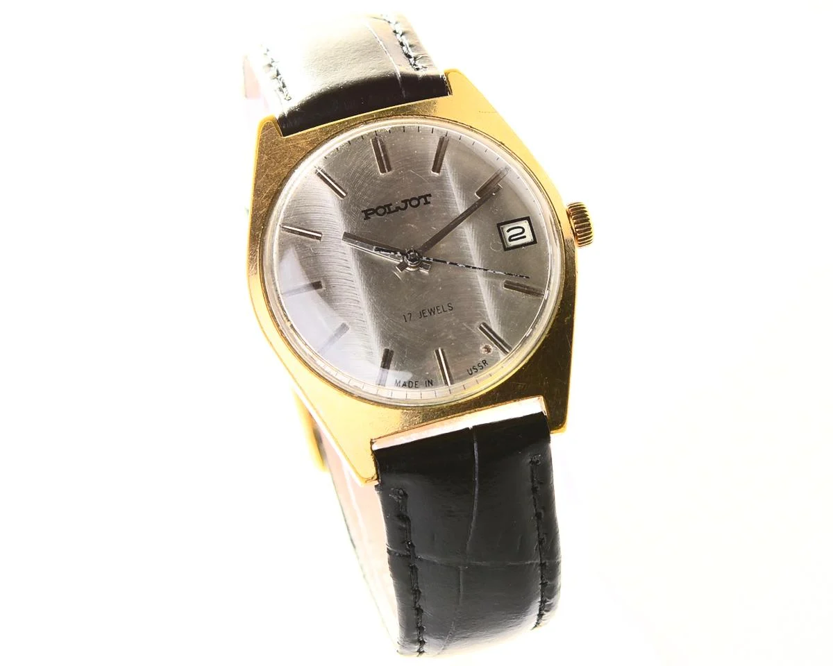 Vintage Poljot mechanical watch, gold-plated AU10