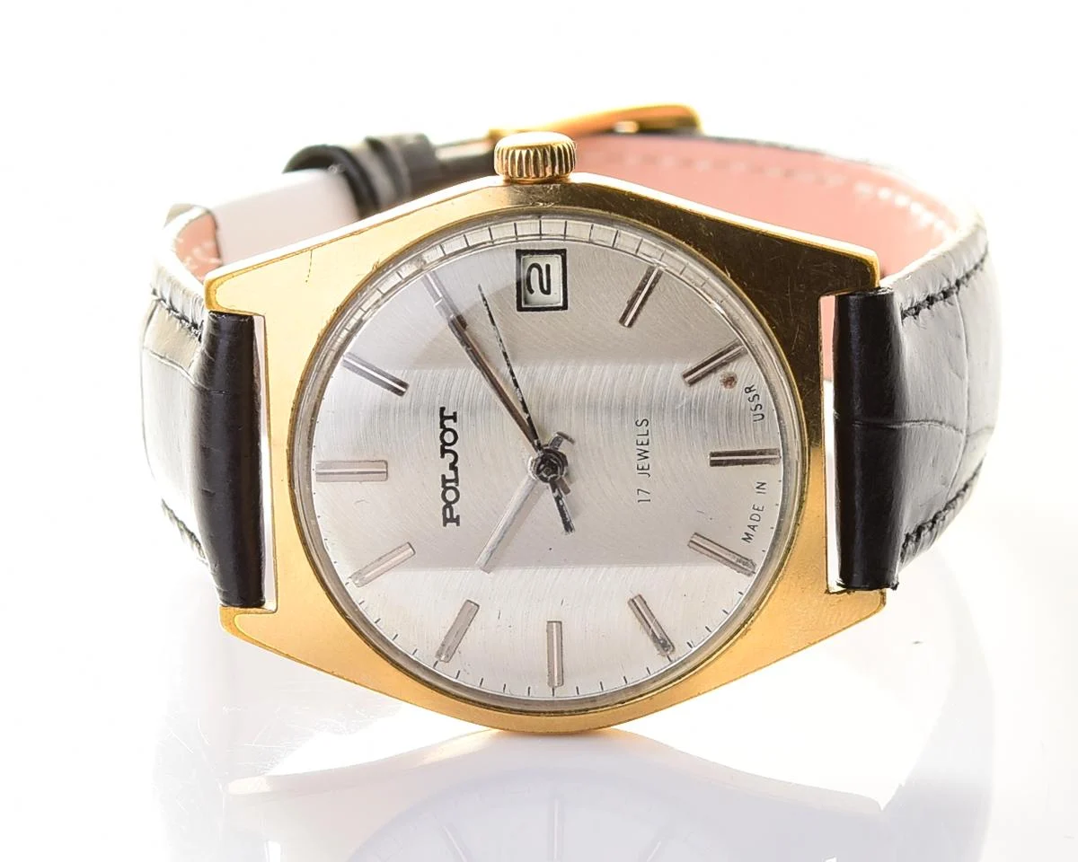 Vintage Poljot mechanical watch, gold-plated AU10