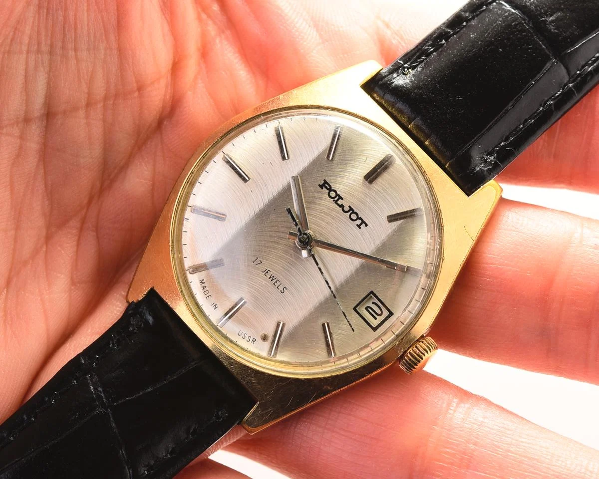 Vintage Poljot mechanical watch, gold-plated AU10