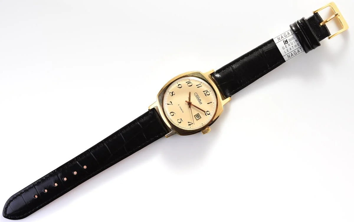 Slava Soviet gold-plated mechanical vintage watch