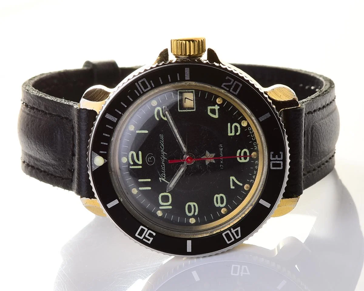 Vostok Komandirskie limited series watch - "Zakaz MO CCCP" with black bezel
