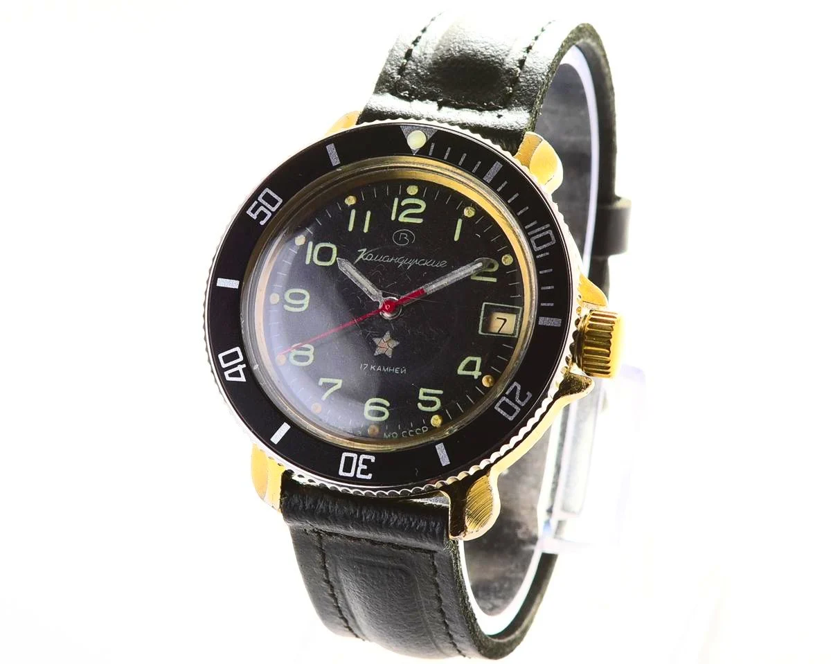 Vostok Komandirskie limited series watch - "Zakaz MO CCCP" with black bezel