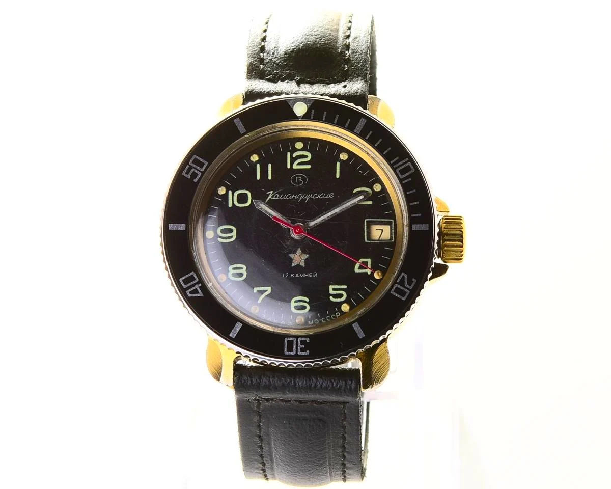 Vostok Komandirskie limited series watch - "Zakaz MO CCCP" with black bezel
