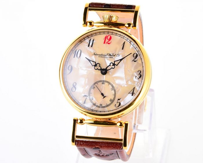 Soviet style Molnija wrist watch with luxury ostrich leather strap and transparent back cover!