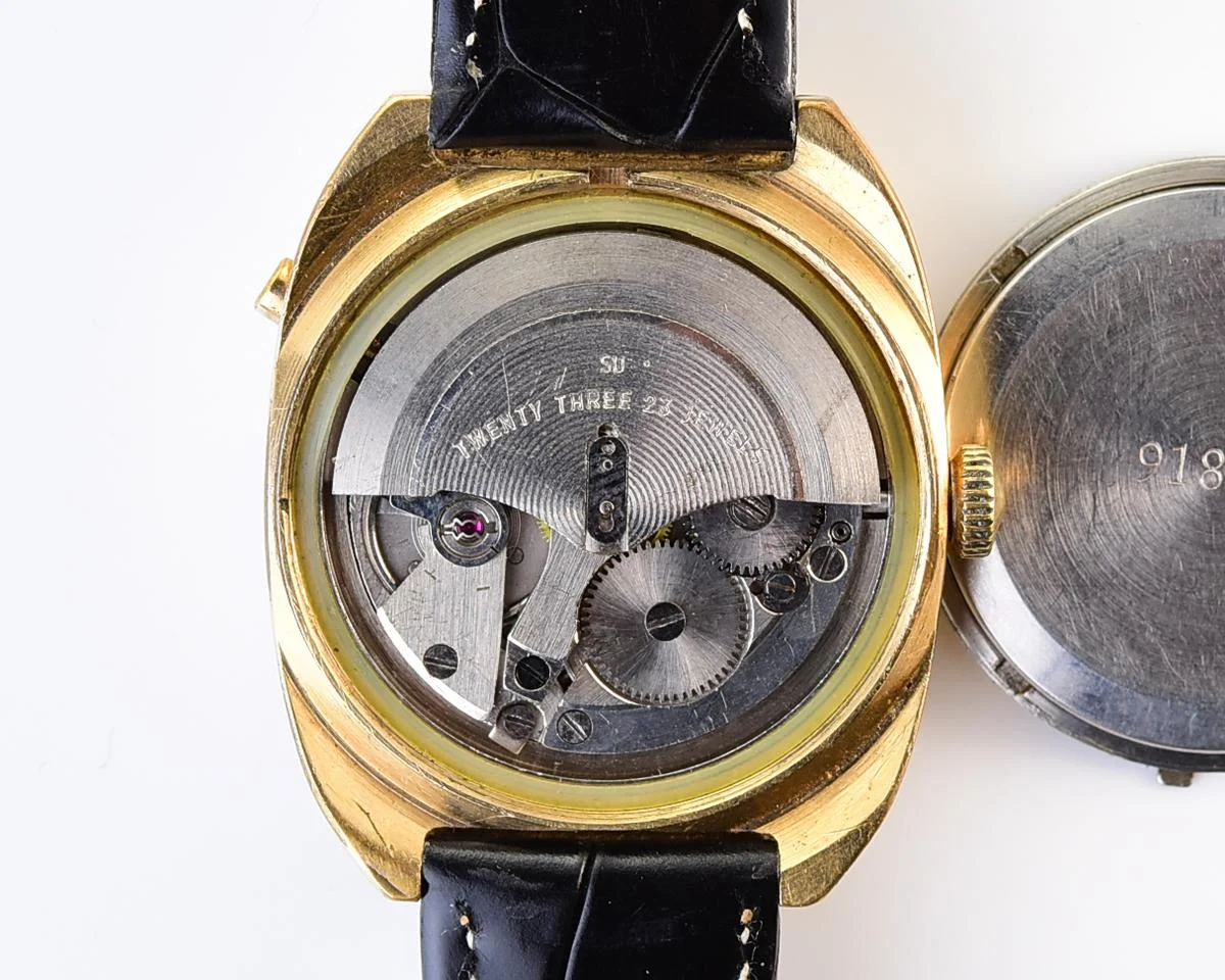 Soviet Poljot mechanical gold-plated watch with automatic self-winding movement