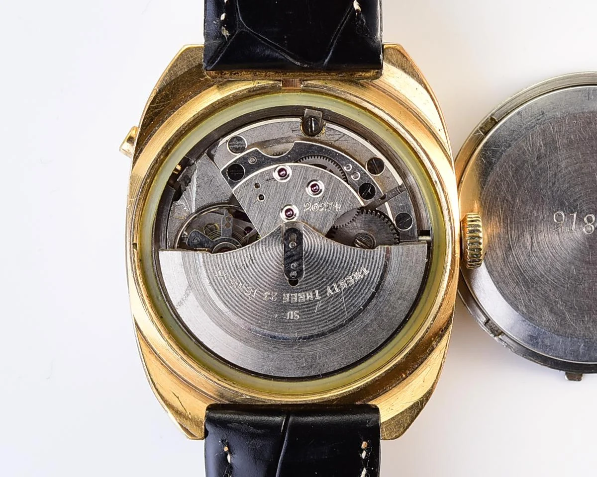 Soviet Poljot mechanical gold-plated watch with automatic self-winding movement