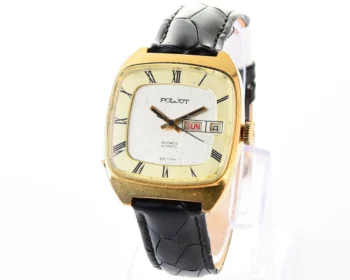 Soviet Poljot mechanical gold-plated watch with automatic self-winding movement