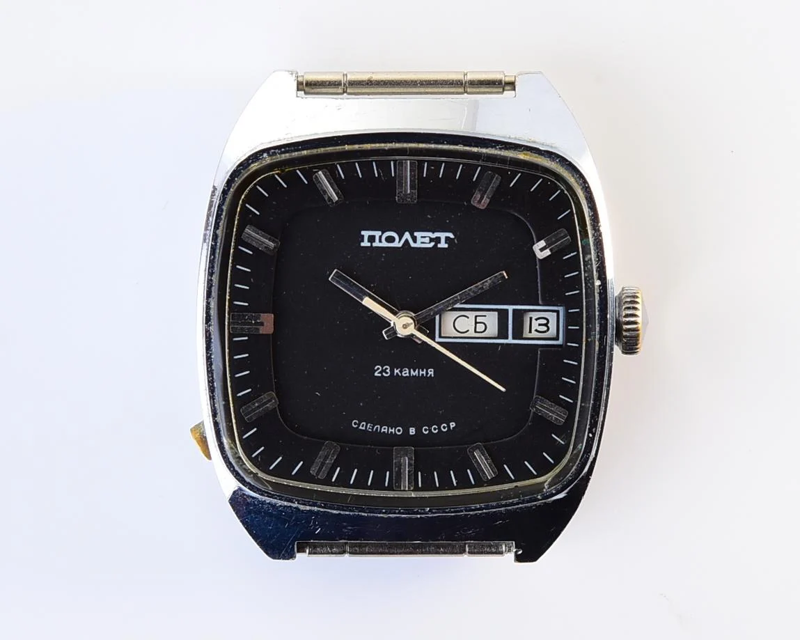 Soviet Poljot mechanical watch with automatic self winding movement