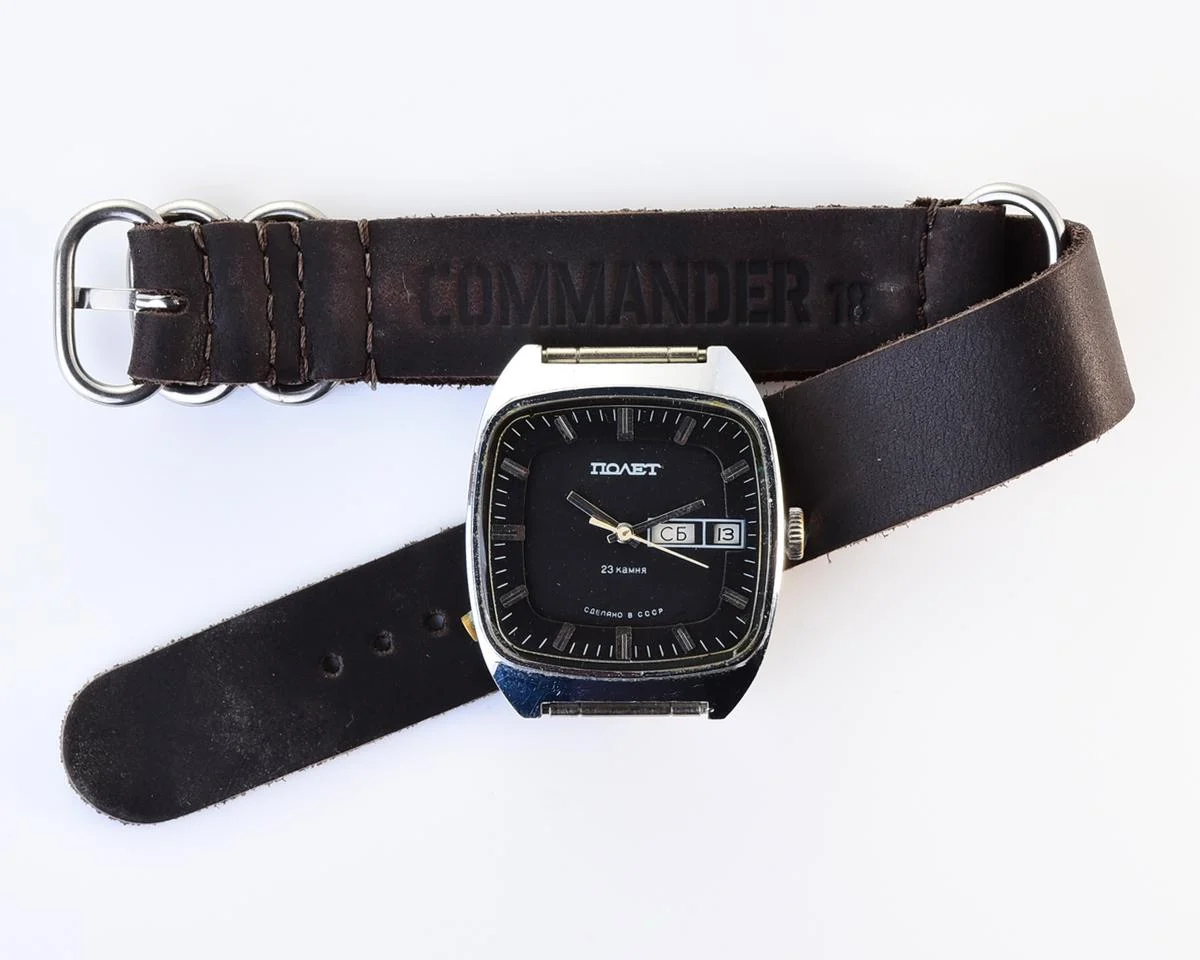 Soviet Poljot mechanical watch with automatic self winding movement