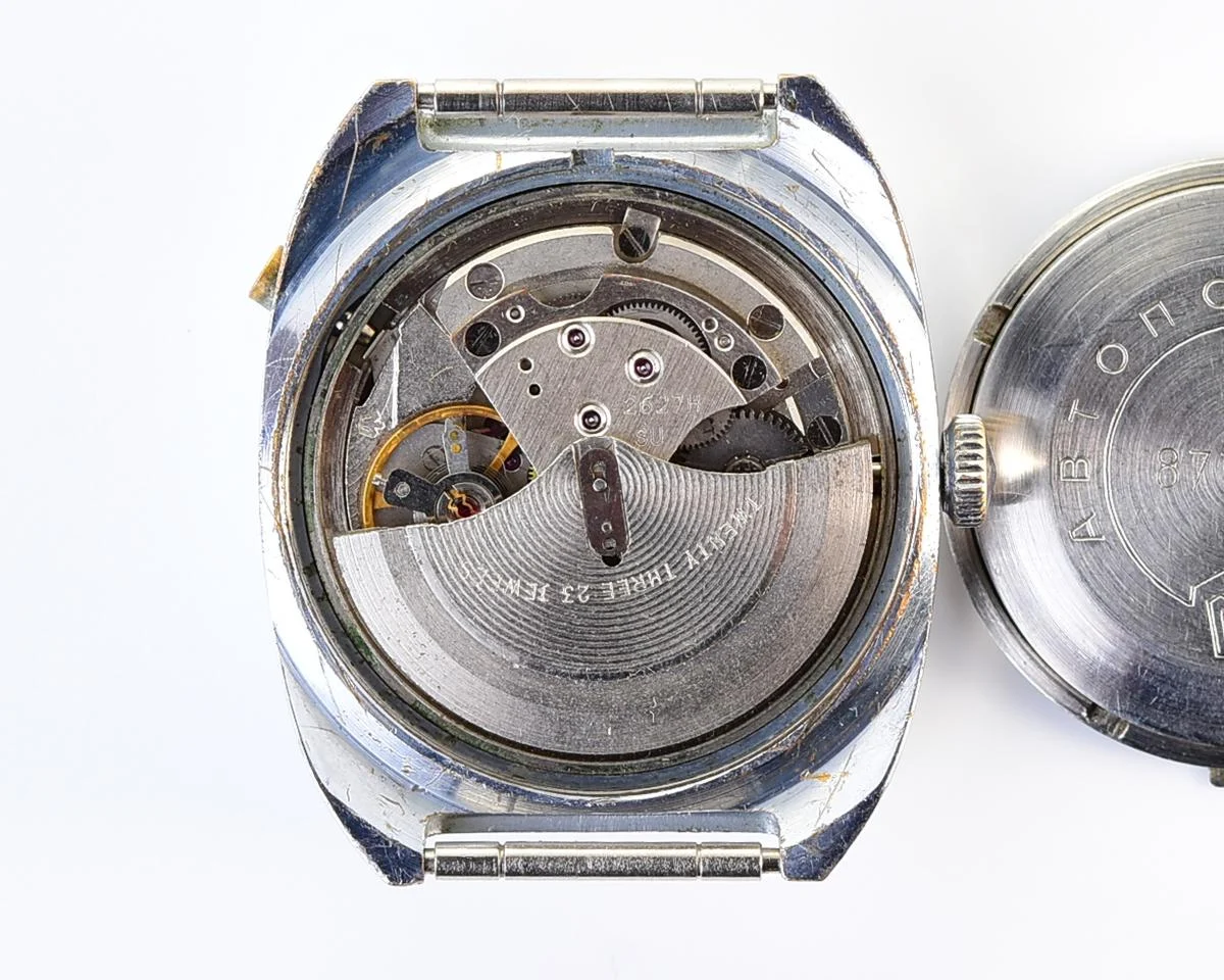 Soviet Poljot mechanical watch with automatic self winding movement