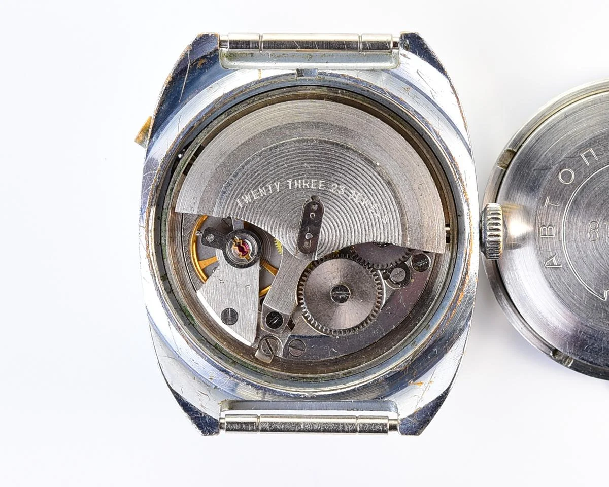 Soviet Poljot mechanical watch with automatic self winding movement