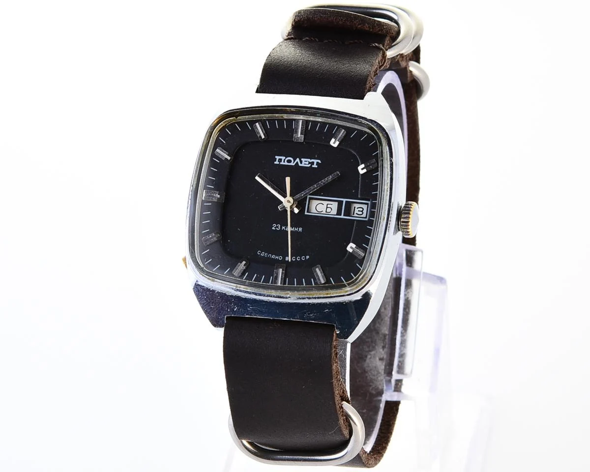 Soviet Poljot mechanical watch with automatic self winding movement
