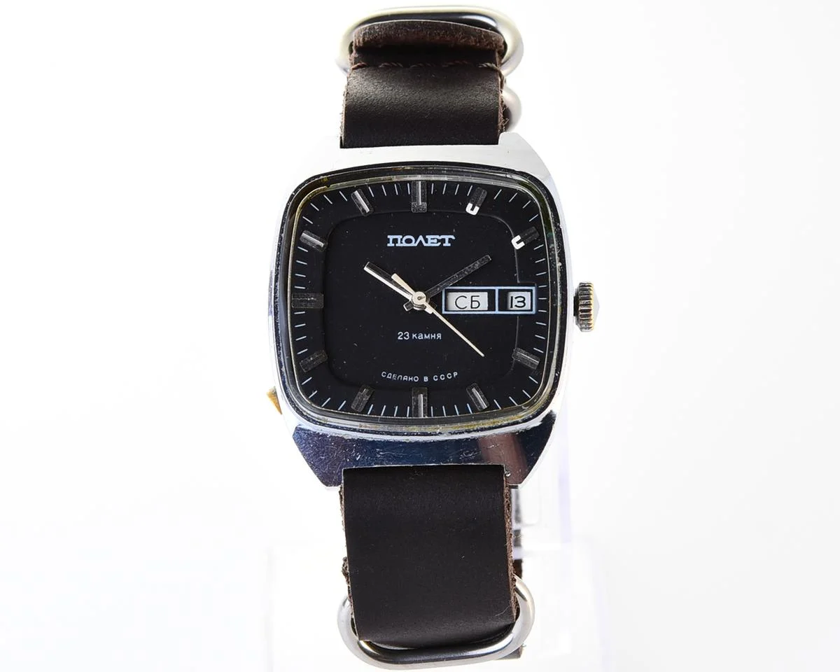 Soviet Poljot mechanical watch with automatic self winding movement