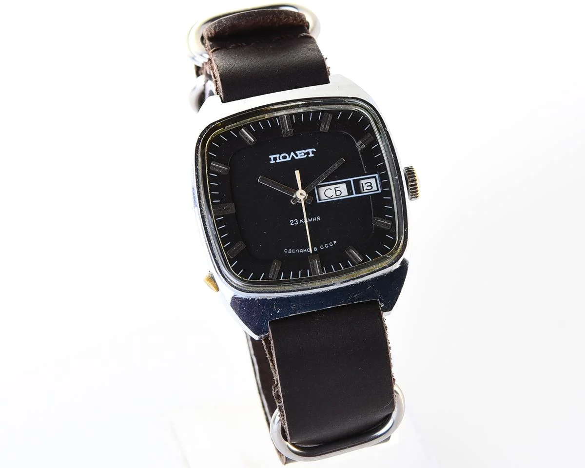 Soviet Poljot mechanical watch with automatic self winding movement