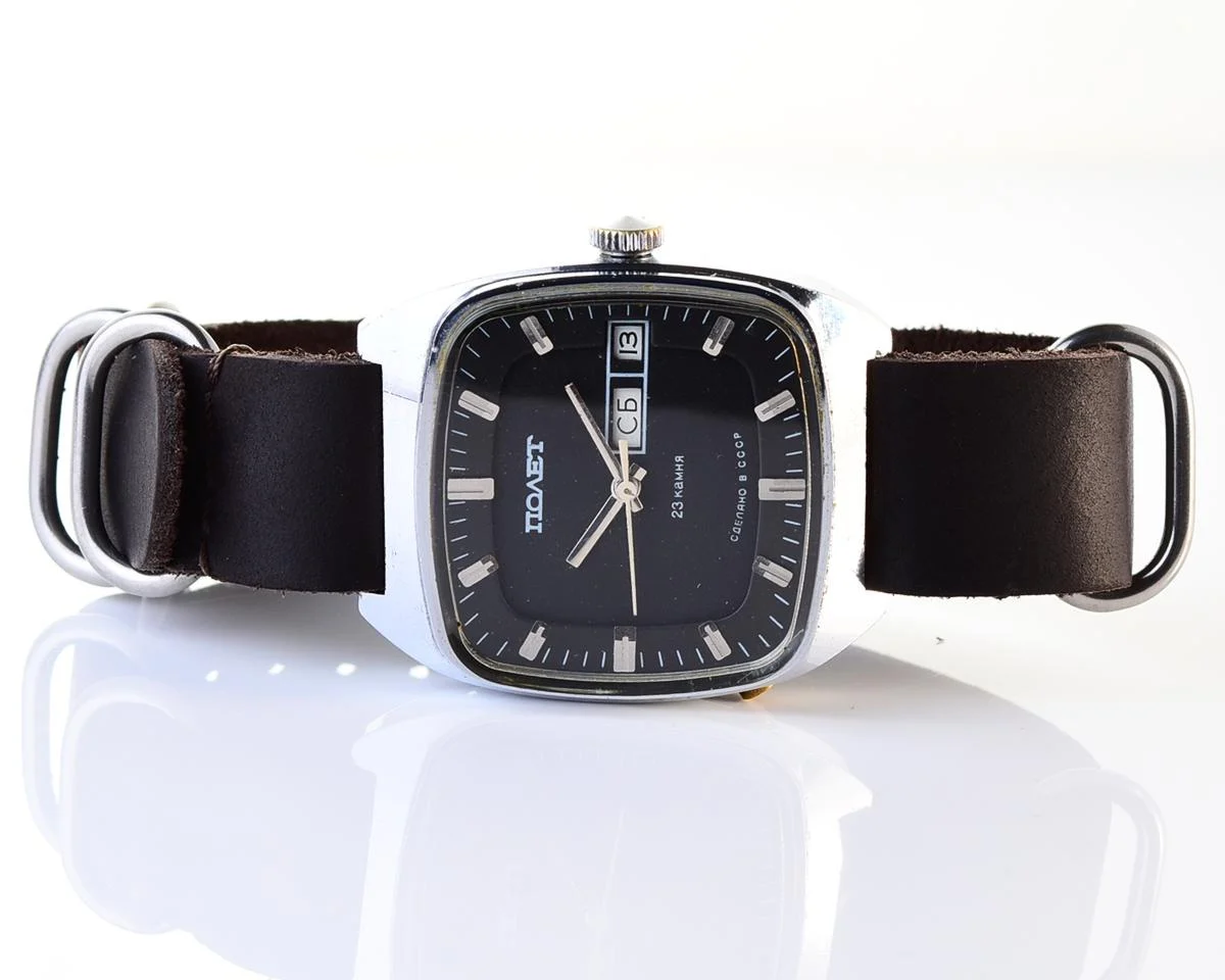 Soviet Poljot mechanical watch with automatic self winding movement