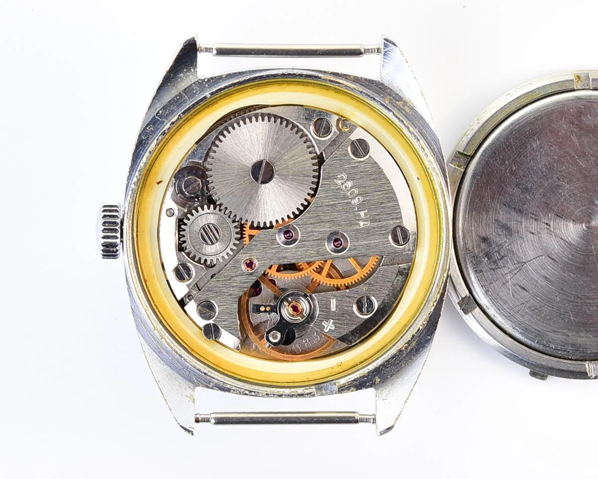 Soviet Raketa vintage mechanical wristwatch - military style 24 hour dial