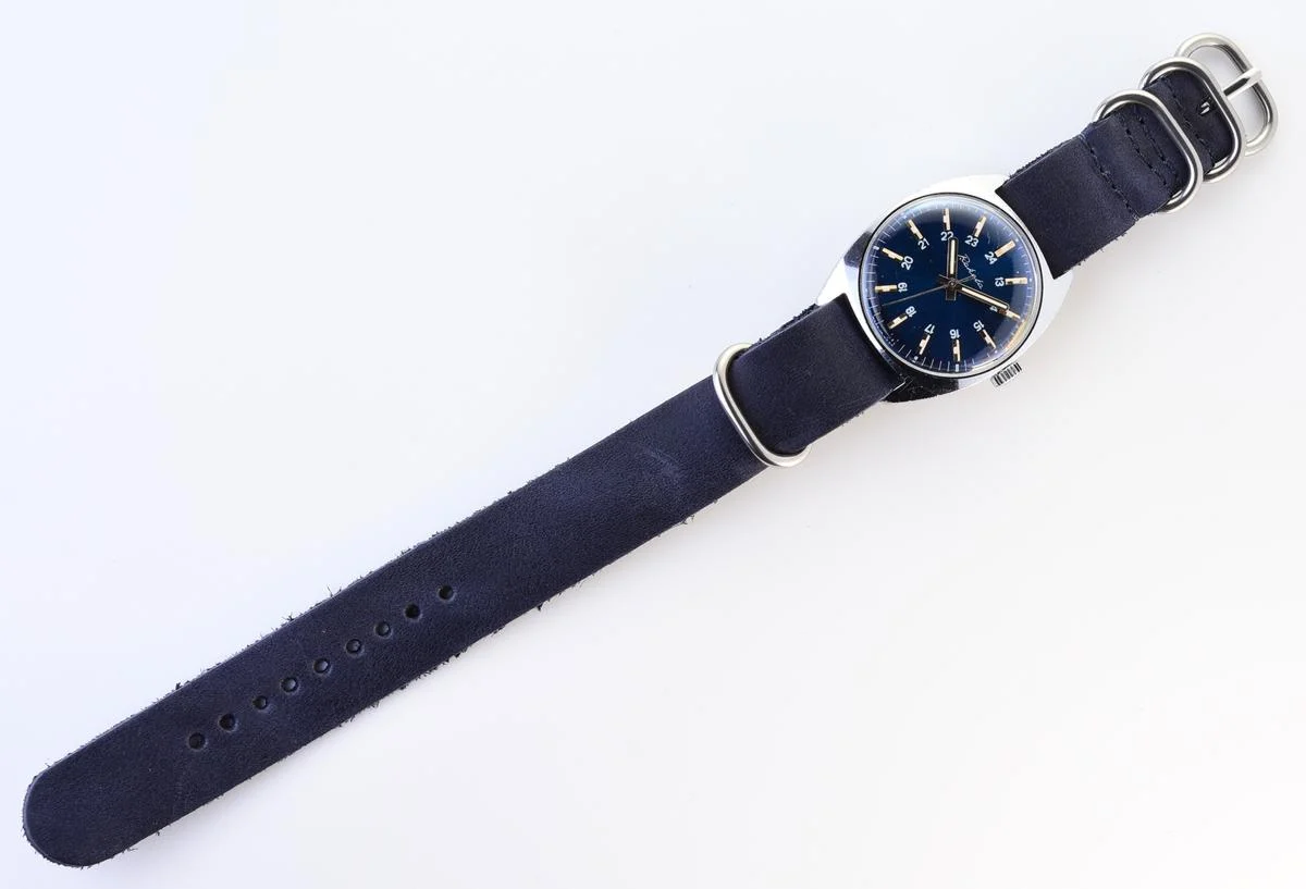 Soviet Raketa vintage mechanical wristwatch - military style 24 hour dial