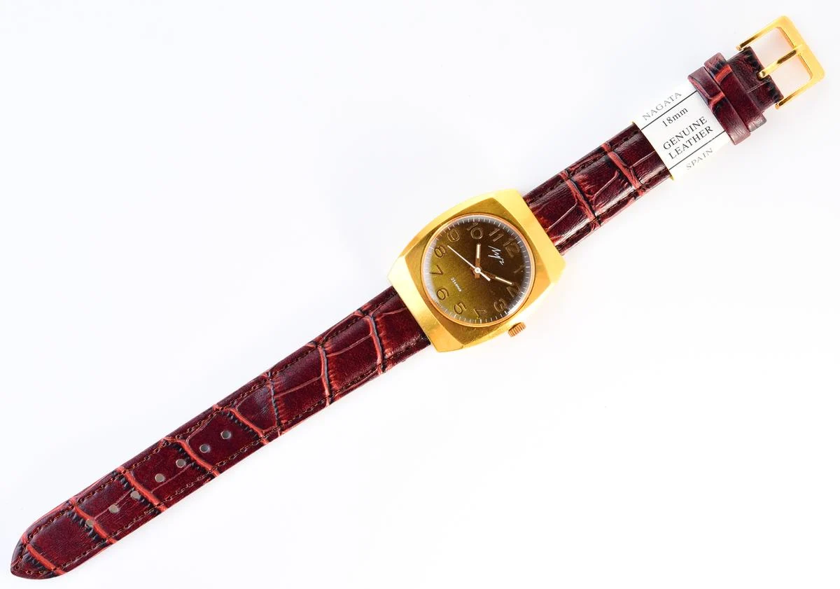 Luch Soviet gold-plated vintage wrist watch